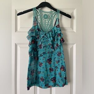 Women’s / Juniors Eyeshadow Ruffle Tank • Size Medium •